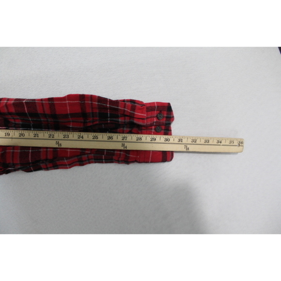 St John Bay Men Red Casual Plaid Collar Classic Fit Size Large - Picture 6 of 6